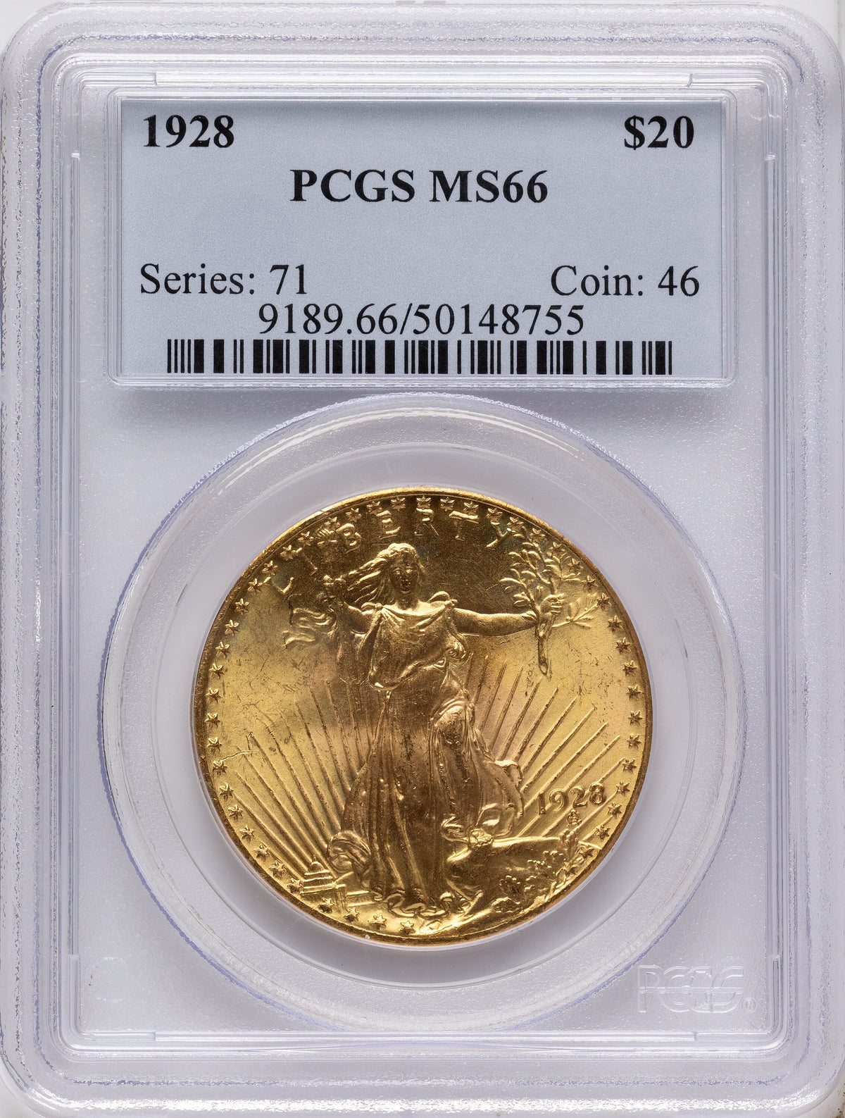 1928 $20 Saint-Gaudens Double Eagle PCGS MS66