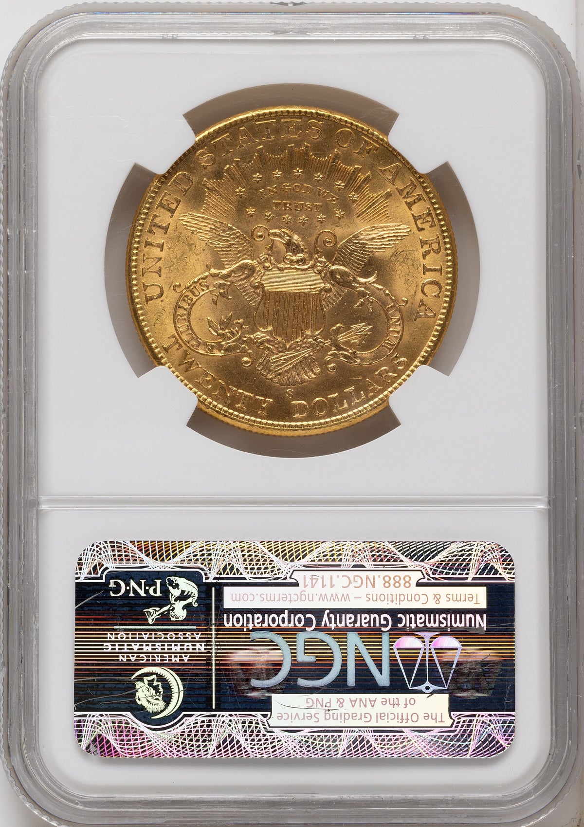 1904-S $20 CAC Liberty Double Eagle NGC MS63