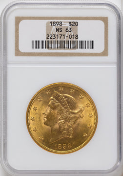 1898 $20 Liberty Double Eagle NGC MS63