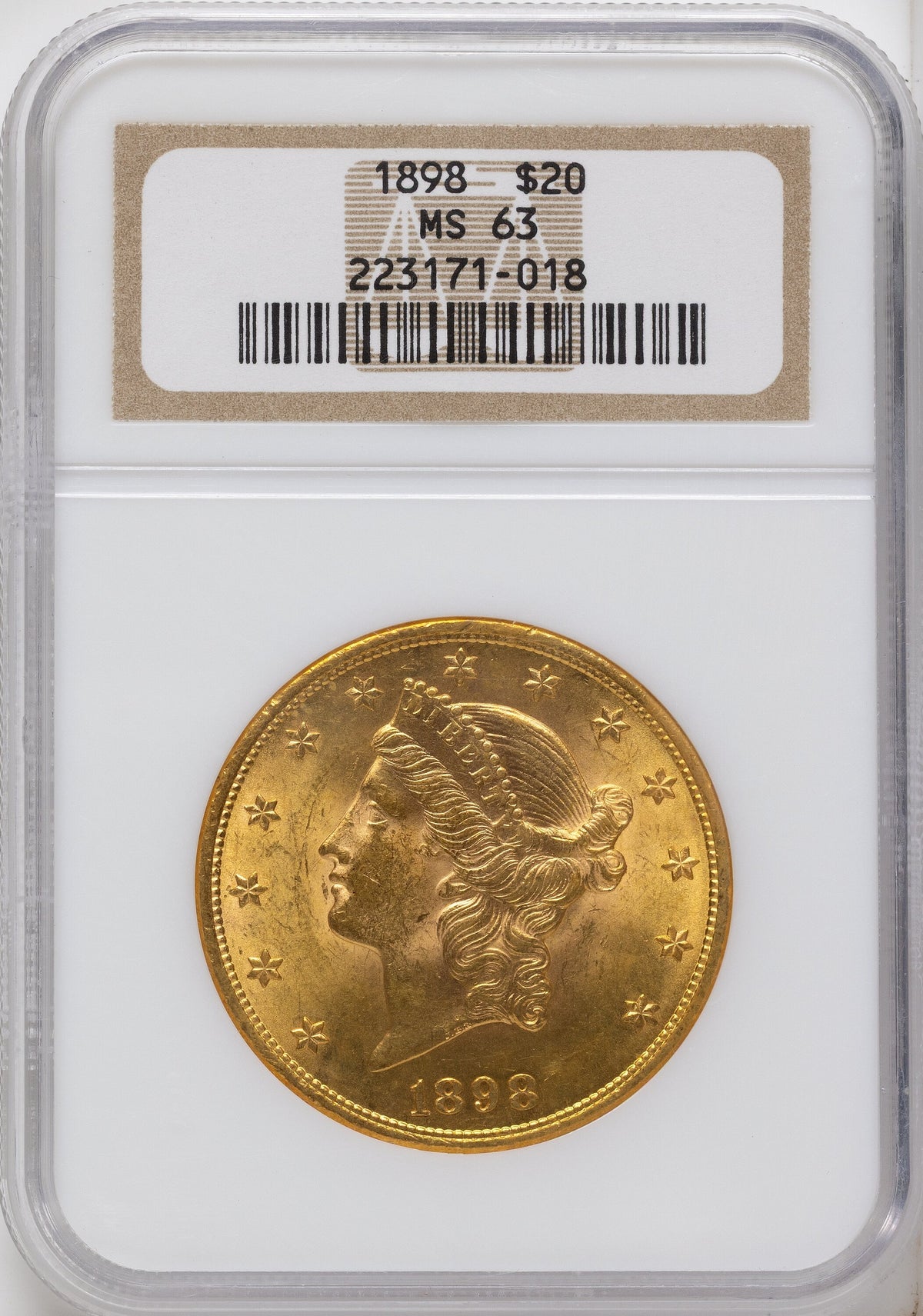 1898 $20 Liberty Double Eagle NGC MS63