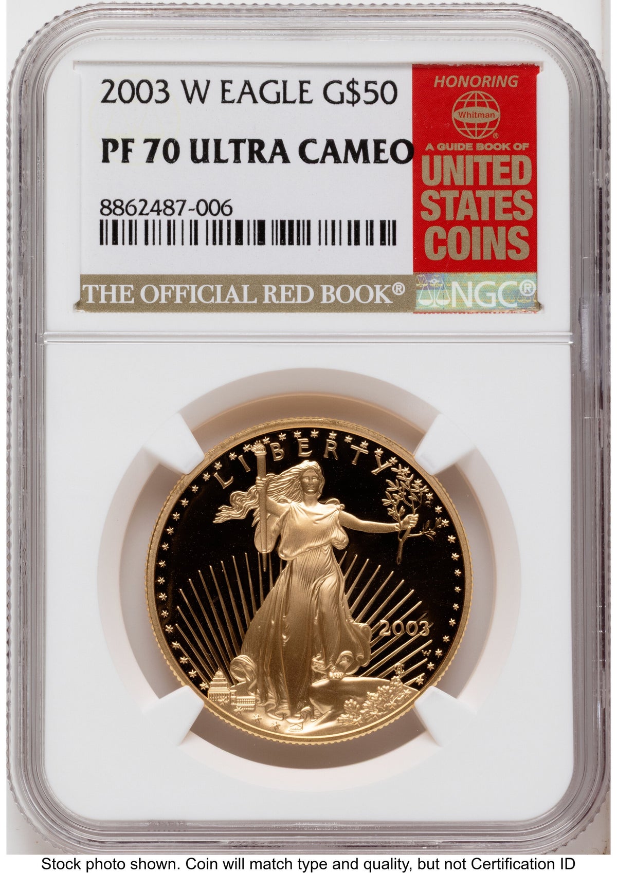 2003-W Proof Gold Eagle 1 oz 1.00 oz Red Book NGC PF70