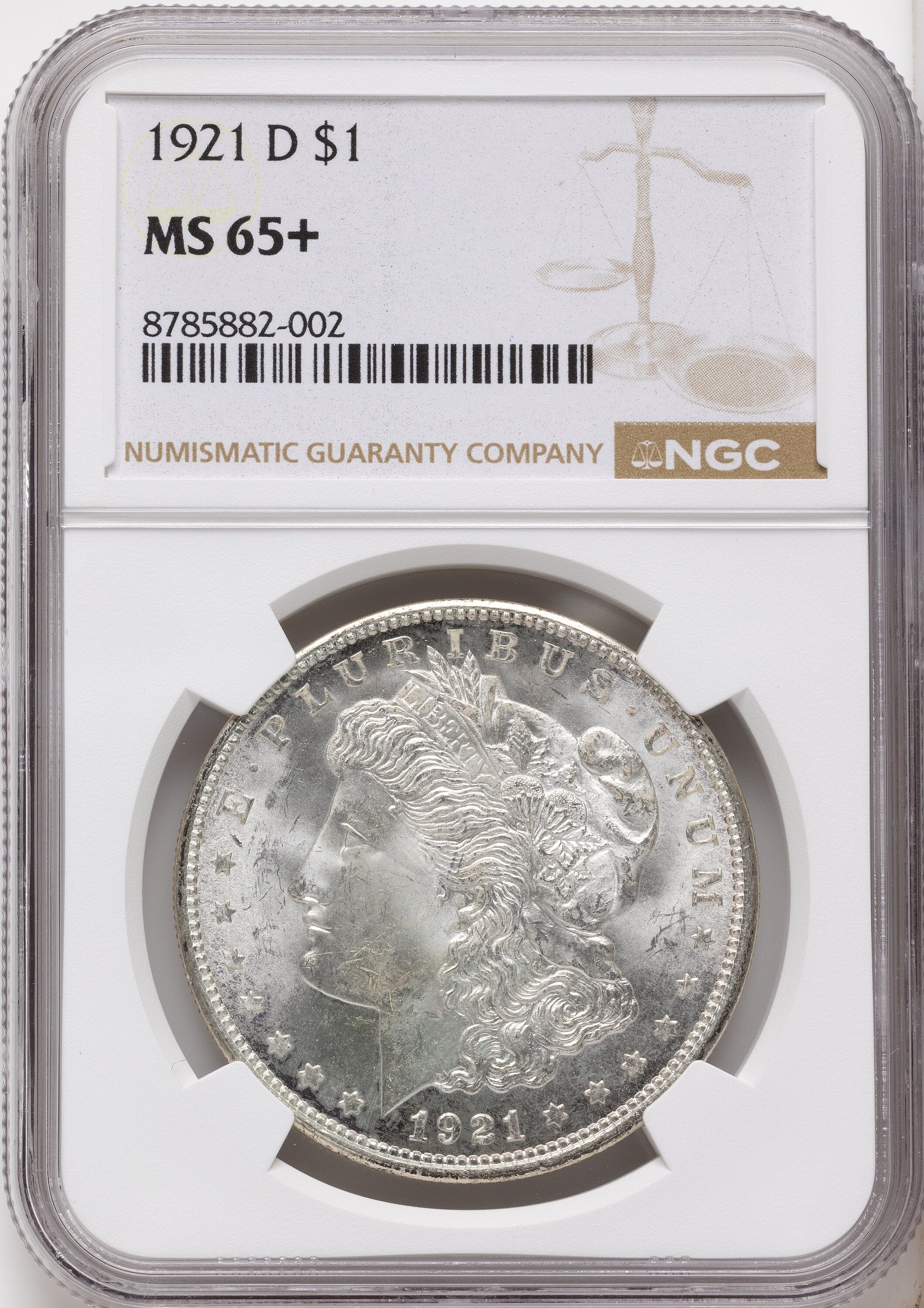1921-D Morgan Dollar NGC MS65+