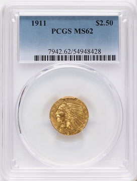 1911 $2.50 Indian Quarter Eagle PCGS MS62