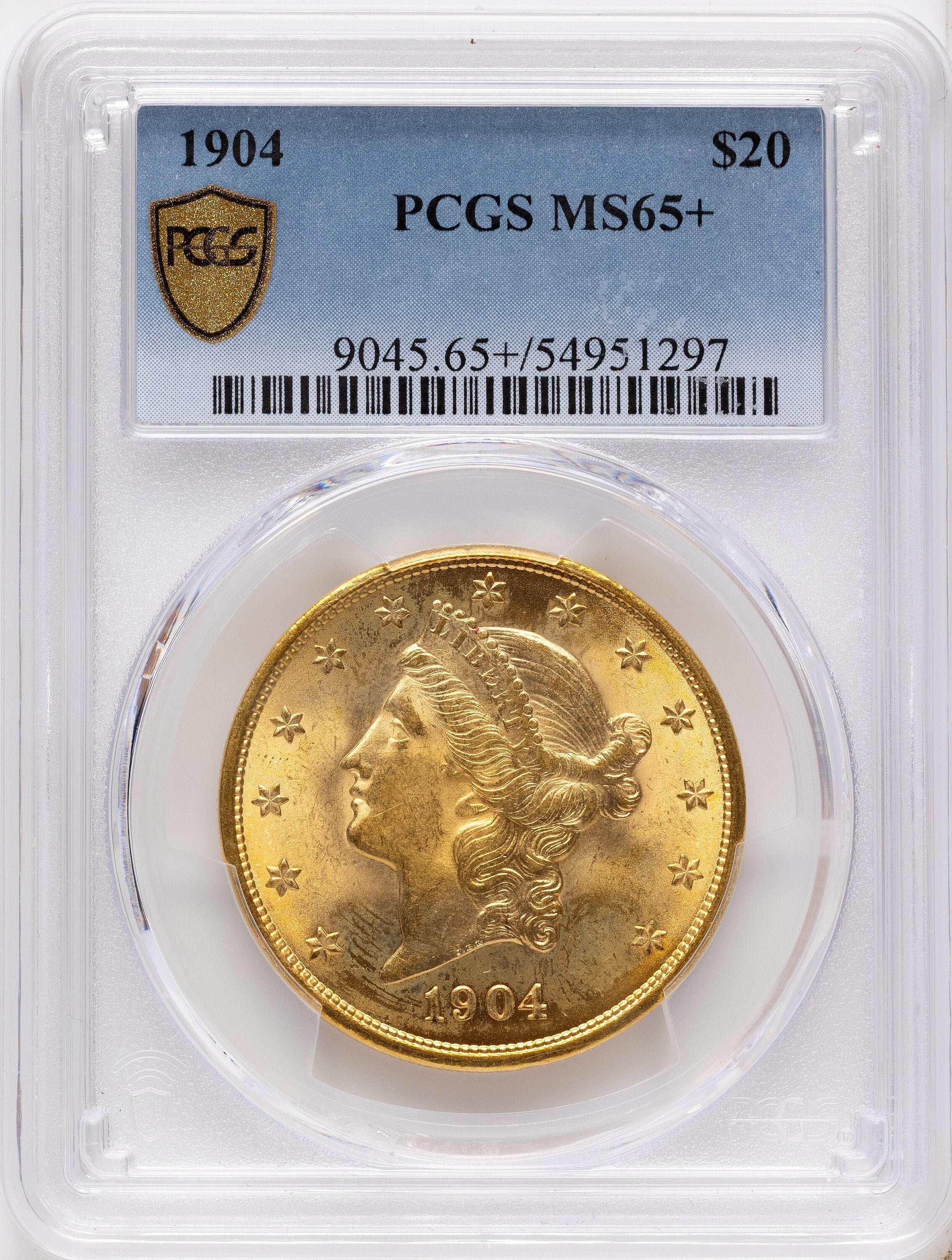 1904 $20 Liberty Liberty Double Eagle PCGS MS65+