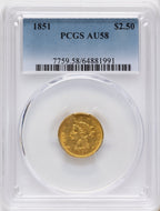1851 $2.50 Liberty Quarter Eagle PCGS AU58