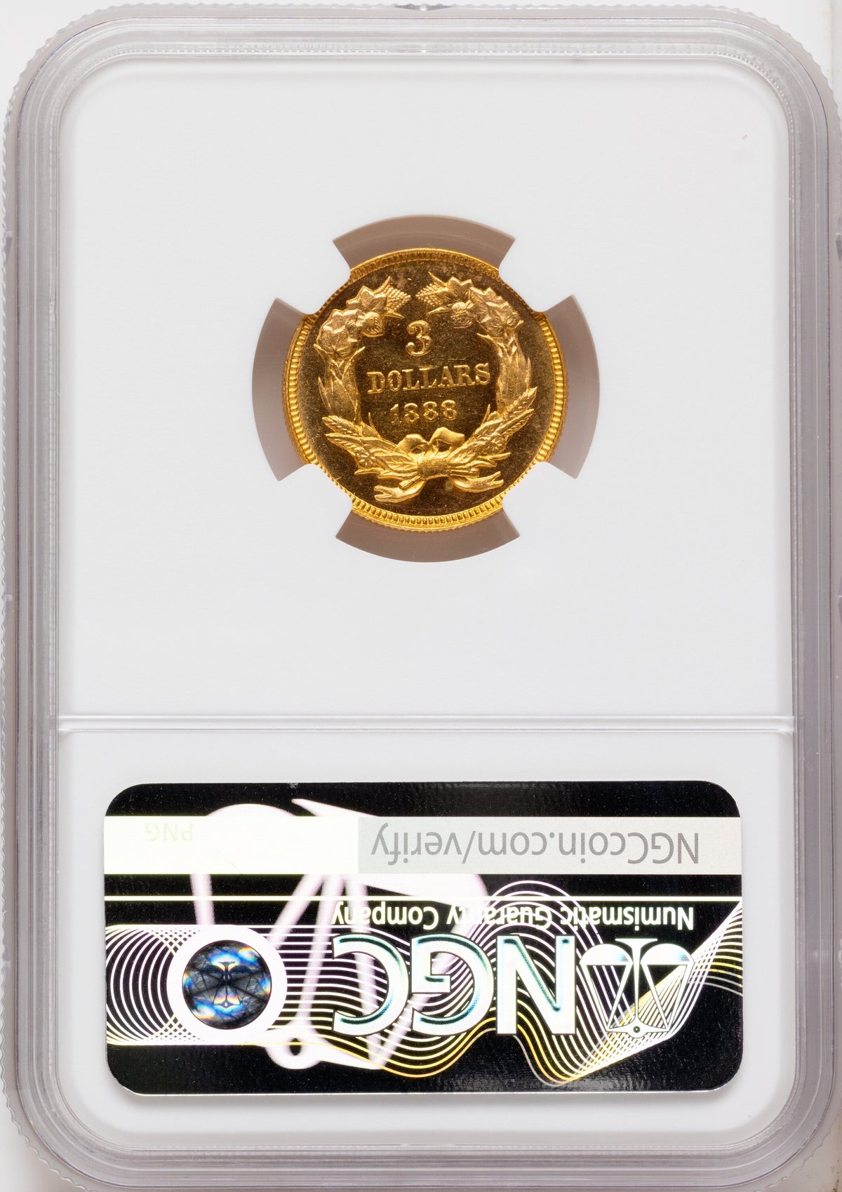1888 $3 CA Proof Three Dollar Gold Pieces NGC PR64