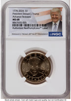 2026 Semiquincentennial President Donald J. Trump $1 AR Trump Label NGC MS68