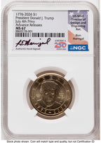 2026 Semiquincentennial President Donald J. Trump $1 (Privy Mark) AR Ron Harrigal America 250 NGC MS67