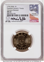 2026 Semiquincentennial President Donald J. Trump $1 AR Mike Castle NGC MS65