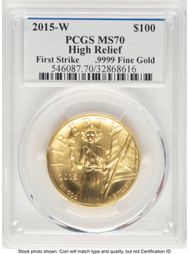 2015-W G$100 American Liberty High Relief FS /John PCGS MS70 Ed Moy Mercanti