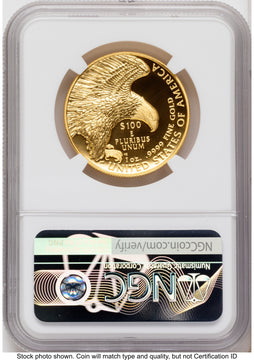 2019-W G$100 American Liberty High Relief Enhanced UC Bunting Flag NGC MS70