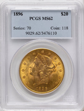 1896 $20 Liberty Double Eagle PCGS MS62
