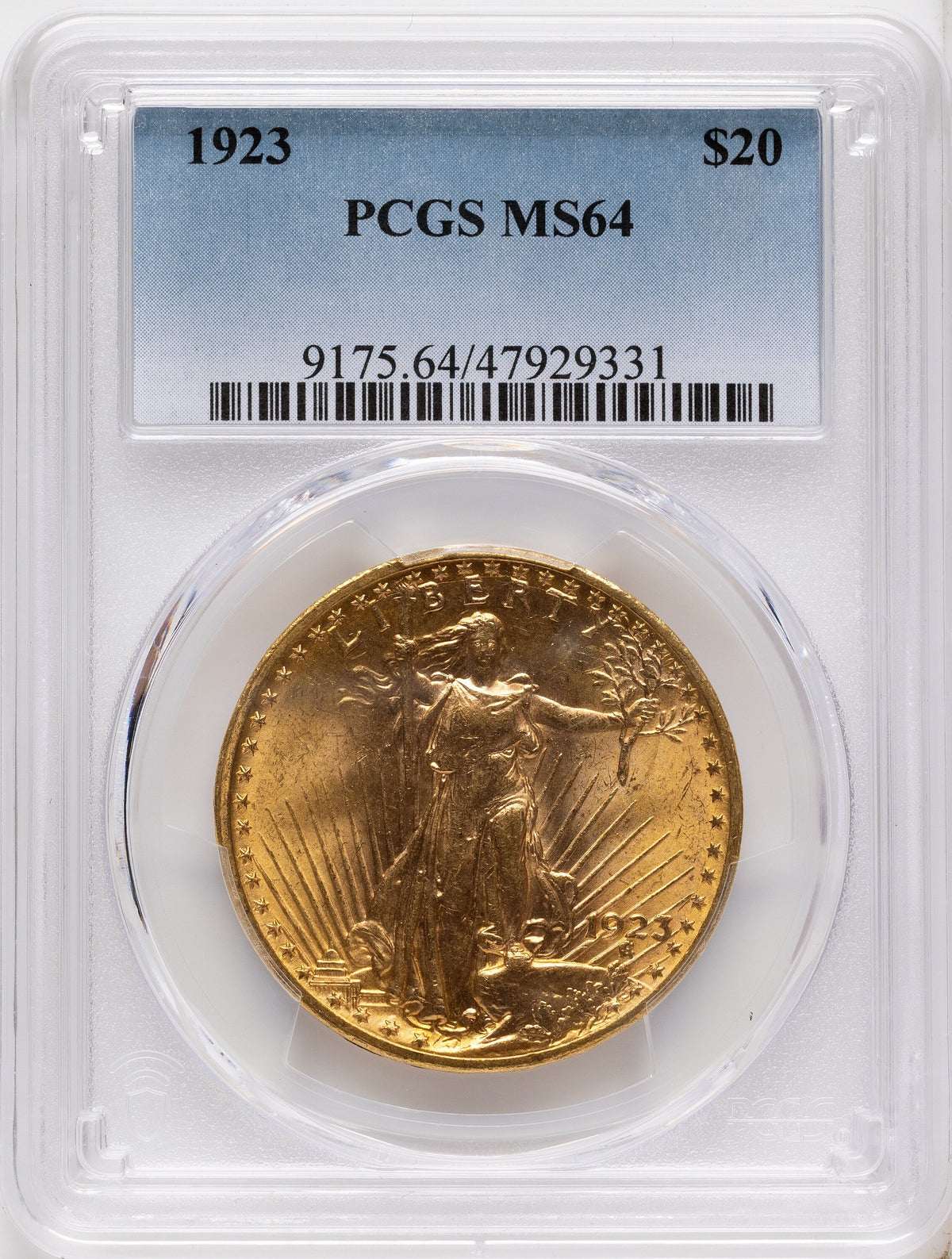 1923 $20 Saint-Gaudens Double Eagle PCGS MS64