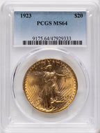 1923 $20 Saint-Gaudens Double Eagle PCGS MS64