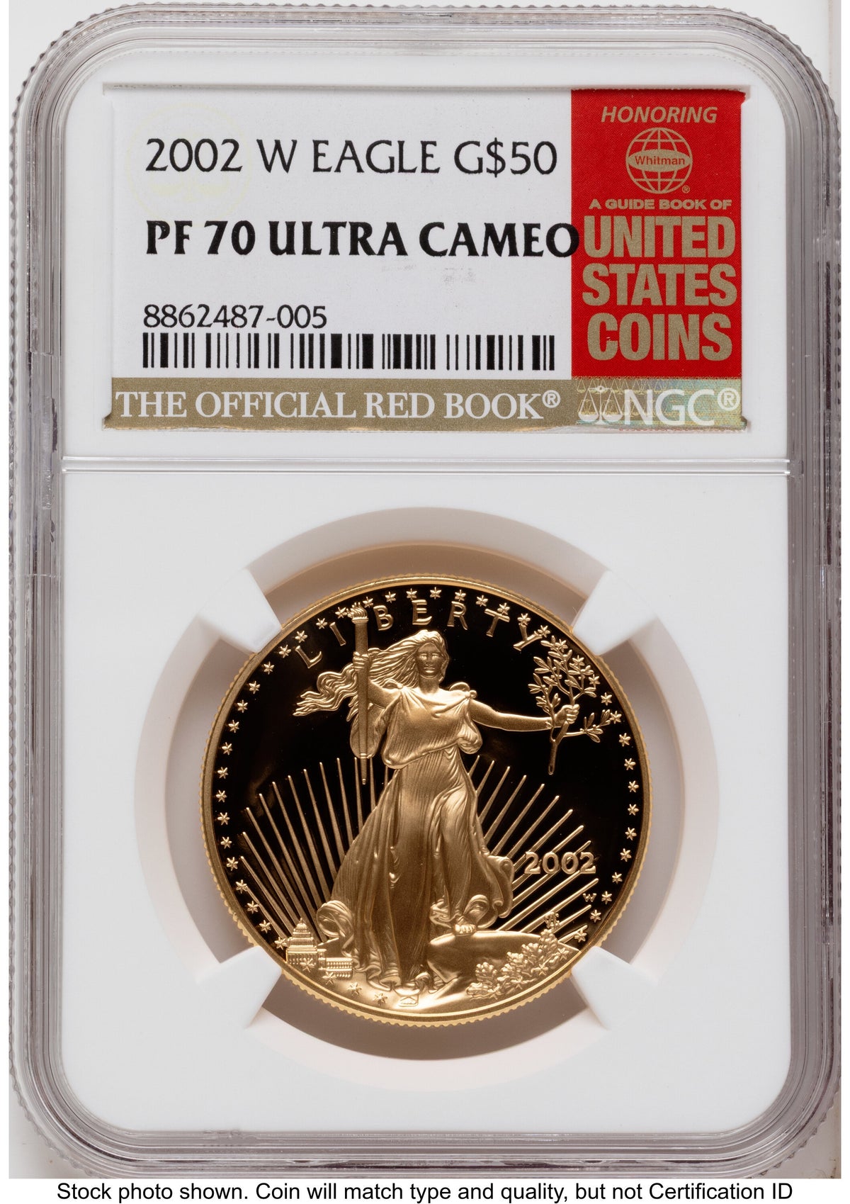 2002-W Proof Gold Eagle 1 oz Red Book NGC PF70