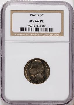 1949-S 5C Jefferson Nickel NGC MS66