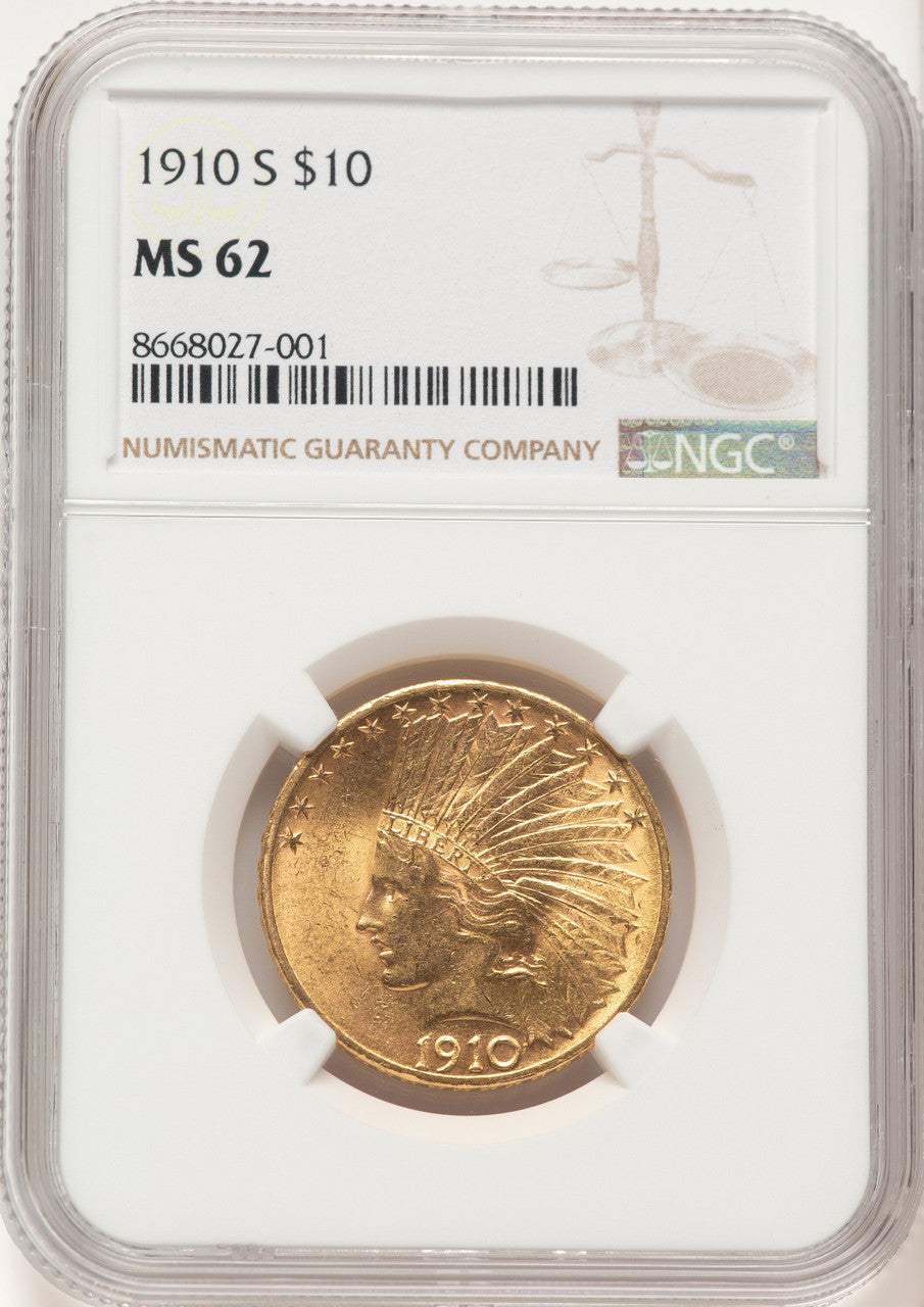 1910-S $10 Indian Eagle NGC MS62 (5441009)