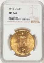 1915-S $20 Saint-Gaudens Double Eagle NGC MS64+