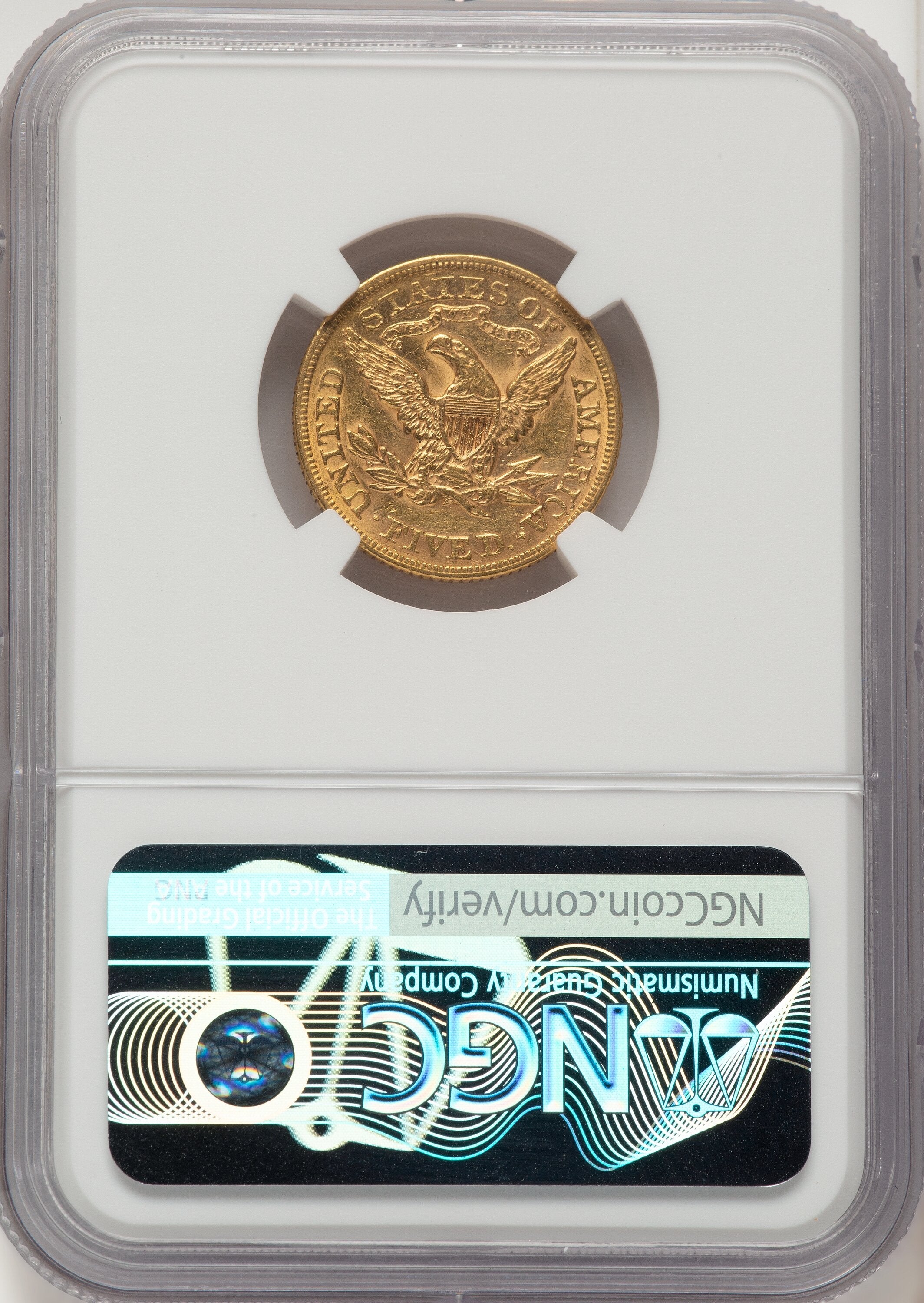 1873年 OPEN 3 $5 リバティ 金貨 NGC AU 55/NGC-14 1873 $5 Closed 3 Liberty Half Eagle NGC AU55 | LCR Coin