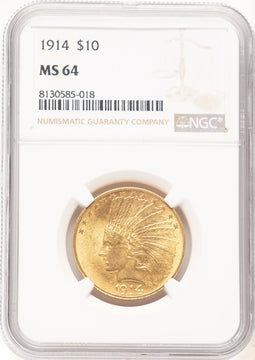 1914 $10 Indian Eagle NGC MS64 (571809012)