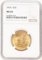 1914 $10 Indian Eagle NGC MS64 (571809012)