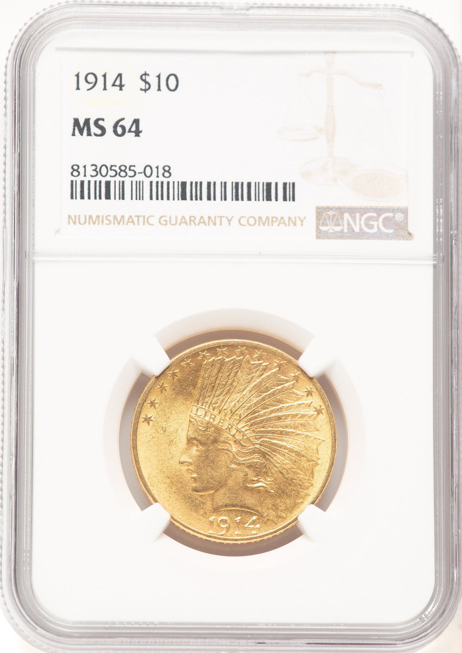 1914 $10 Indian Eagle NGC MS64 (571809012)