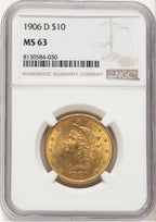 1906-D $10 Liberty Eagle NGC MS63