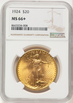 1924 $20 Saint Saint-Gaudens Double Eagle NGC MS66+ (572108040)