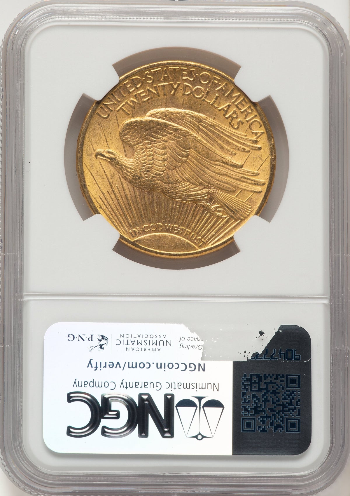 1908-D $20 MOTTO Saint-Gaudens Double Eagle NGC MS63