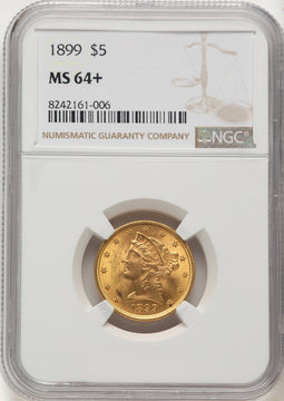 1899 $5 Liberty Half Eagle NGC MS64+