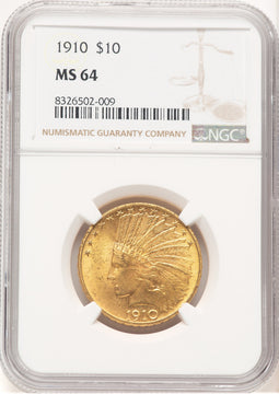 1910 $10 Indian Eagle NGC MS64