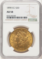 1890-CC $20 Liberty Double Eagle NGC AU58 (572321001)