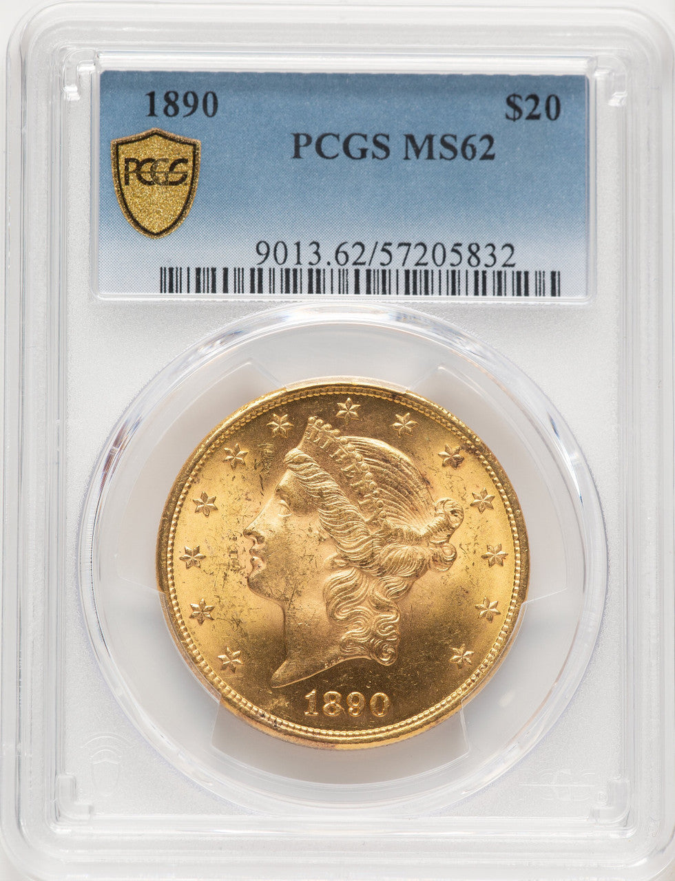 1890 $20 Liberty Double Eagle PCGS MS62