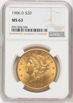 1906-D $20 Liberty Double Eagle NGC MS63 (572458026)
