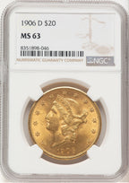 1906-D $20 Liberty Double Eagle NGC MS63 (572458026)