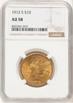 1912-S $10 Indian Eagle NGC AU58 (572462003)