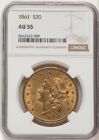 1861 $20 Liberty Double Eagle NGC AU55 (572523001)
