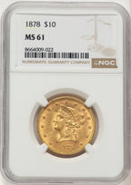 1878 $10 Liberty Eagle NGC MS61