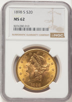 1898-S $20 Liberty Double Eagle NGC MS62