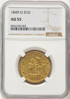 1849-O $10 Liberty Eagle NGC AU55
