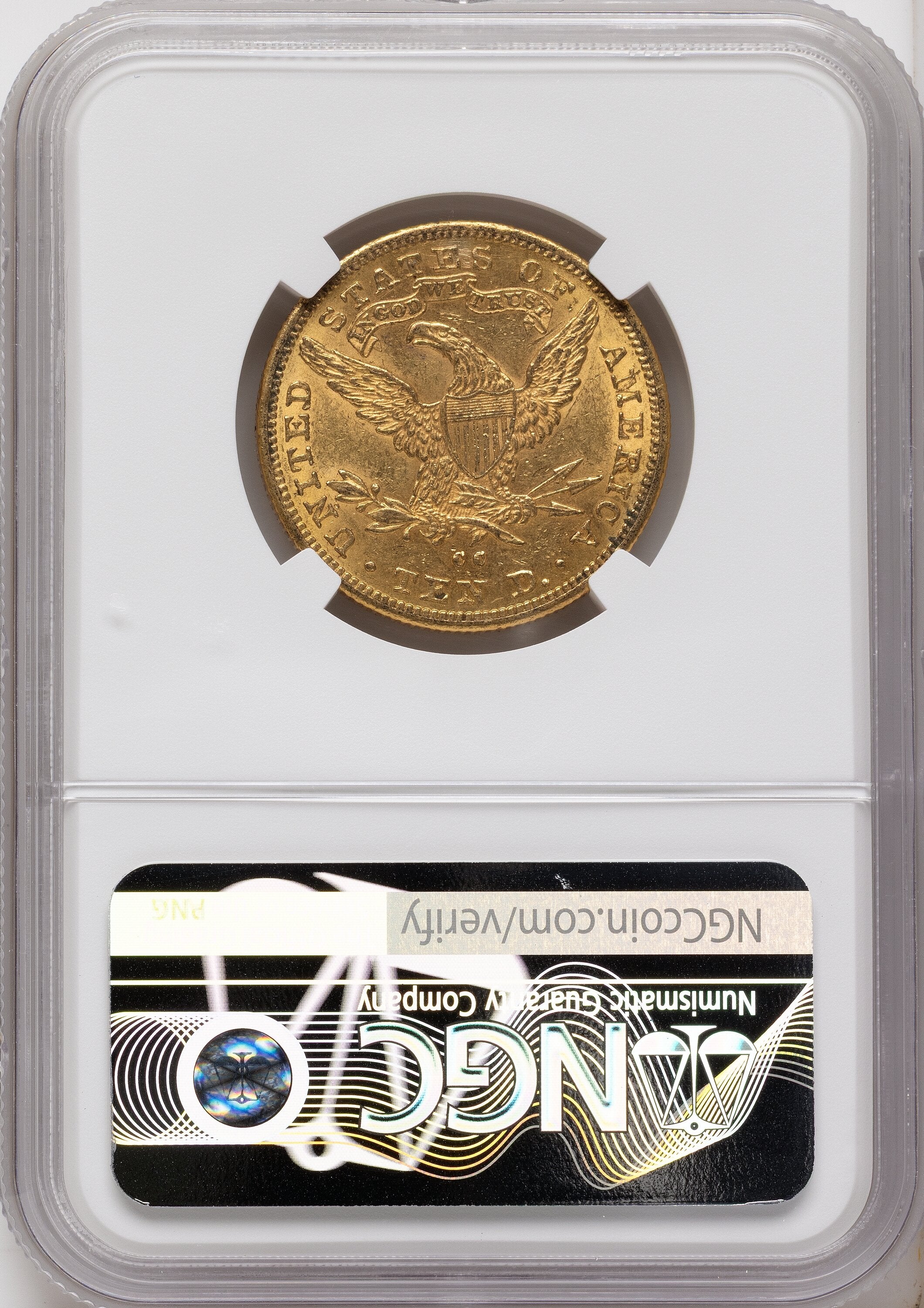 1890-CC $10 Liberty Eagle NGC AU55