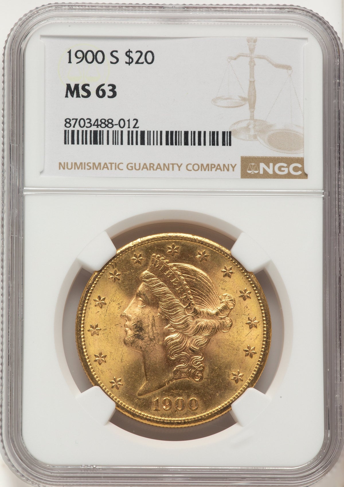 1900-S $20 Liberty Double Eagle NGC MS63