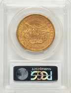 1865-S $20 Liberty Double Eagle PCGS XF45