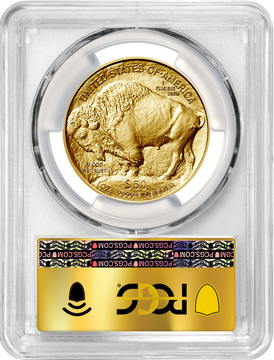 2024 $50 One Ounce Gold Buffalo FDI Gold Foil Label PCGS MS70