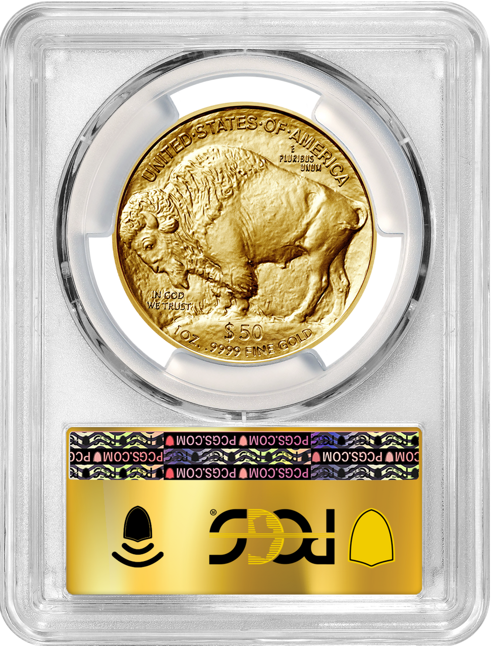 2024 $50 One Ounce Gold Buffalo FDI Gold Foil Label PCGS MS70