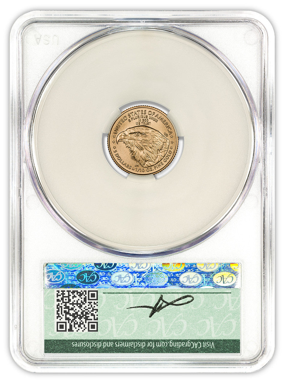2025 1/10 oz American Gold Eagle FDD CAC MS70 Founders Label