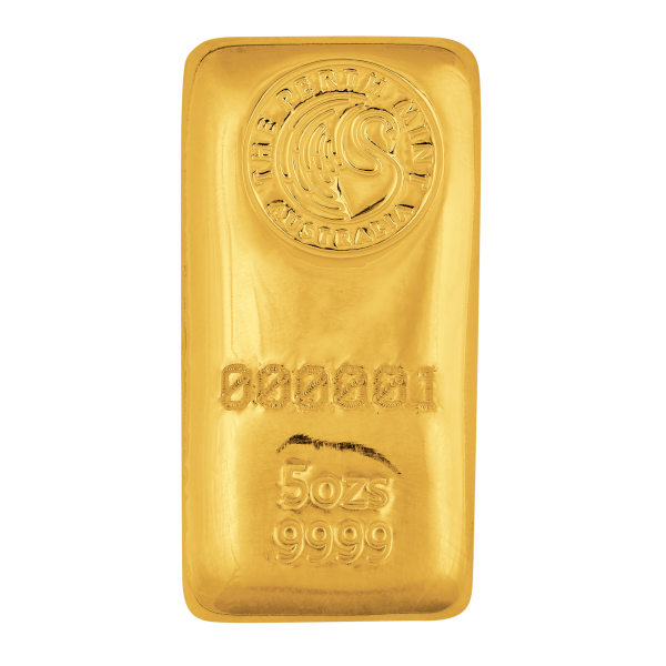 5 oz Perth Mint Cast Gold Bar