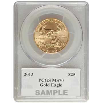 1/2 OZ AMERICAN GOLD EAGLE PCGS70