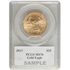 1/2 OZ AMERICAN GOLD EAGLE PCGS70