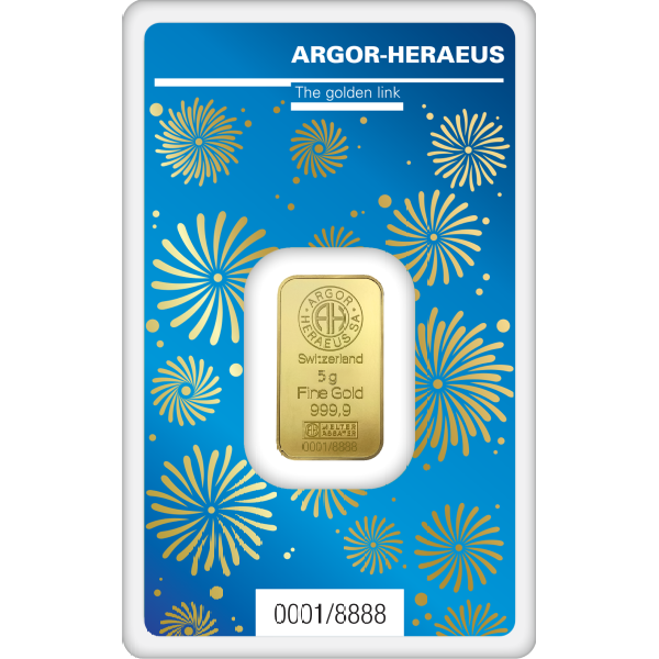 5 GRAM GOLD BAR ARGOR-HERAEUS LUNAR YEAR OF THE RABBIT 2023